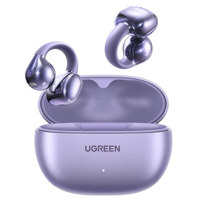 UGREEN HiTune S3 Open Ear Earbuds, Bluetooth 5.4, Clip on Earbuds, Purple | Lightweight, Comfort, Wireless Headphones ENC Clear Calls, 30H Playtime, IPX5 Waterproof, for Driving Running Workout Cycling - color: Purple