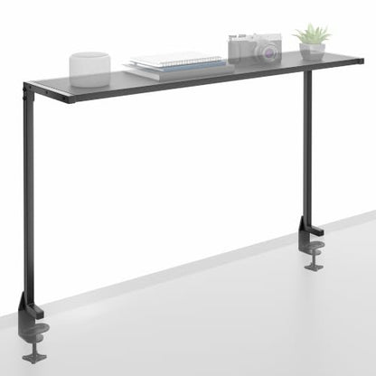VIVO Large 38 inch Clamp-on Overhead Desk Shelf Mount, Raised Desktop Organizer, Elevated Workstation Accessory Platform, Black, DESK-SHELF38-B