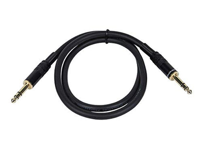 Monoprice 1/4-Inch TRS Male to Male Cable - 25 Feet - Black, 16AWG, Gold Plated - Premier Series - size: 25ft