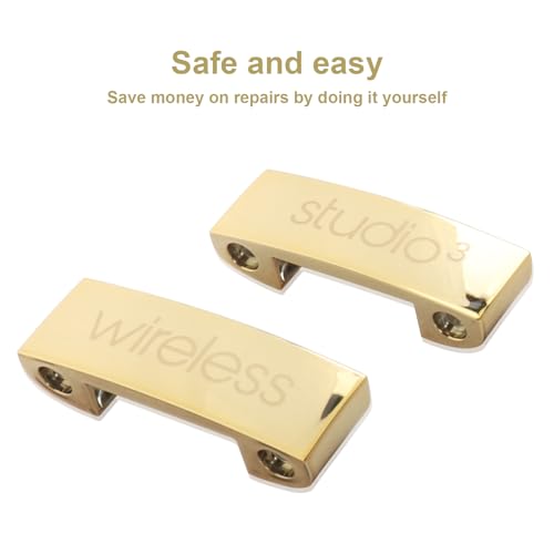 Studio 3 Hinge Headband Connector Replacement Metal Repair Parts Compatible with Beats Studio 3.0 Wireless Over-Ear Headphones Repair Kit (Gold) - color: Gold
