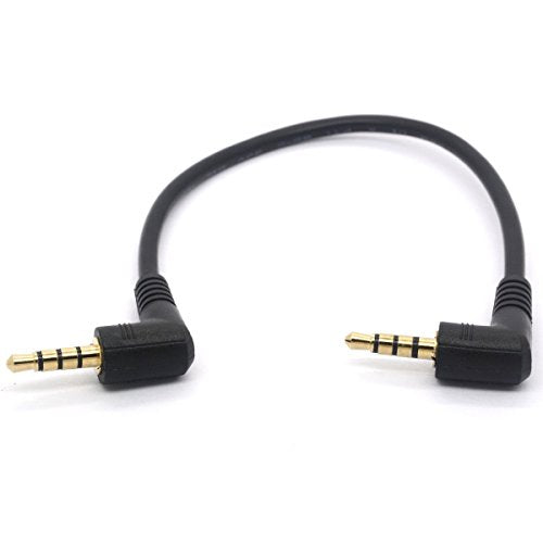 4Pole 3.5mm Audio Cable Right Angle Male to Male 1/8" TRRS Stereo Cord | for iPhone iPad iPod Android Handsets Smartphone Tablets