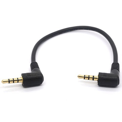 4Pole 3.5mm Audio Cable Right Angle Male to Male 1/8" TRRS Stereo Cord | for iPhone iPad iPod Android Handsets Smartphone Tablets