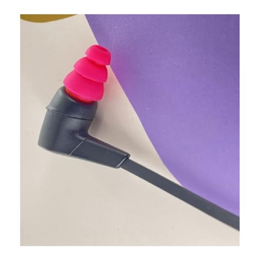6 Pairs Triple Flange Ear Tip Triple Flange Eartip Replacement Earbud Tips Compatible with Most Earbuds Diameter 4mm - 5mm in-Ear Earphones, S/M/L(Pink) 431P6P - color: Pink