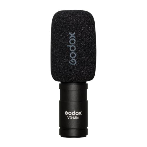 GODOX VD-Mic 8cm Compact Directional Shotgun Microphone (Black) | Extended Frequency Response, And Durable, Sound Pick-up, Complete Accessories, Universal Compatibility, High, Sensitivity