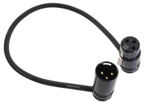 CablesOnline, 1ft. Low-Profile Slim Right-Angle 3-Pin XLR Male to Female Adjustable-Angle Microphone Cable, X3-0001