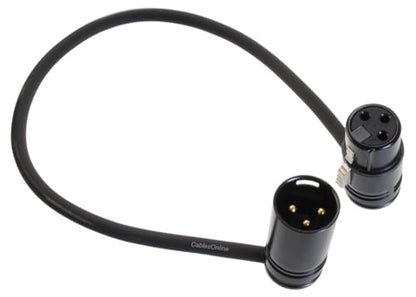 CablesOnline, 1ft. Low-Profile Slim Right-Angle 3-Pin XLR Male to Female Adjustable-Angle Microphone Cable, X3-0001