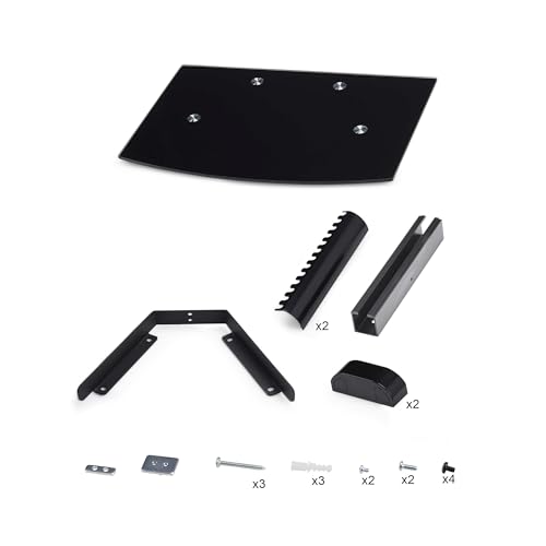 StarTech Floating Wall-Mounted AV Shelf, Tempered Glass Shelf | Adjustable Height Shelf For Under TV AV Equipment, 1B-WALL-MOUNT-SHELF - style: Single