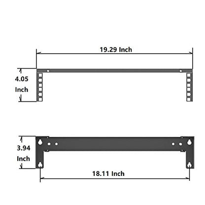 2U Steel Wall Mountable Simple Vertical Network Equipment Rack | Horizontal Under Desk Bracket for 19" Standard Network, AV, Studio Equipment Including Hardware for Assembly(2U) - size: 2U
