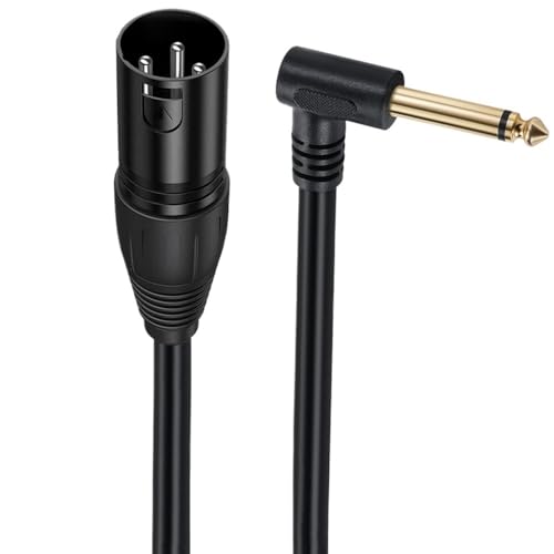 90 Degree Right Angle 1/4 Inch TRS to XLR Male Balanced Signal Interconnect Cable Quarter inch to XLR Patch Cable 0.5m(6.35mm Mono Male) - color: 6.35mm Mono Male