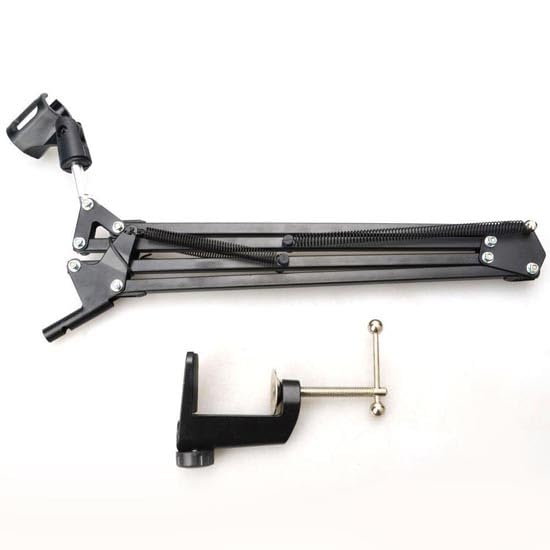 Microphone Mounting Bracket Desk Mic Arm Microphone Stand with Desk Mount Mic Suspension Boom for Live Streaming, Gaming, Podcasting, Radio