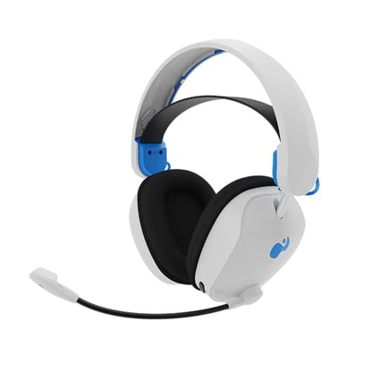 PDP Phantom Air Dual-Mode Wireless Gaming Headset for PlayStation: PS5, PS4, PC, Bluetooth Compatible, Rechargeable 35-Hour Battery, 50mm Drivers, On-ear Headphone Controls, Officially Licensed, White - color: White, style: PlayStation
