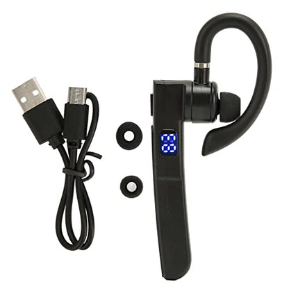 Bluetooth Earpiece, Hands Free Single Ear Noise Reduction Digital Display IPX7 Waterproofing Voice Control Wireless Earpiece with Bluetooth 5.3, for Cell Phone