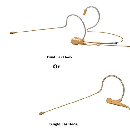 U-Voice UVS70DTF-SH4 Earhook Headset Mic with Detachable Cable & Detachable Frame for Shure Wireless Microphone System - color: Tan with Frame