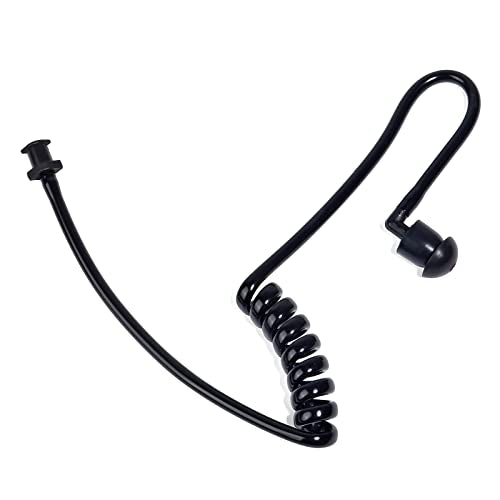 Replacement Acoustic Coil Tube Kit with Ear Tip(Black 3 Pack) | for Motorola Baofeng Kenwood Midland Walkie Talkie Surveillance Earpiece - size: pack of 3