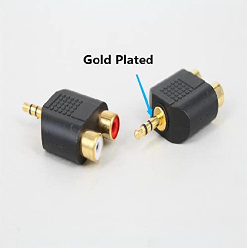 3.5mm Stereo to 2-RCA Splitter Audio Adapter Gold Plated 2pcs | 3.5mm TRS Male to Dual RCA Female Jack Y Plug Audio Converter