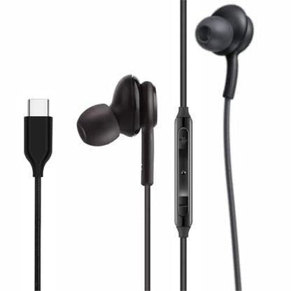 2026 Completely Upgraded Version Earbuds Stereo in-Ear Headphones 3-Year Warranty for Samsung Galaxy S25 S24 S23 S22 S21 S20, Note 10, 10+ with Microphone and Volume Remote Type-C Connector-Black - style: 2026 Completely Upgraded Version USB-C