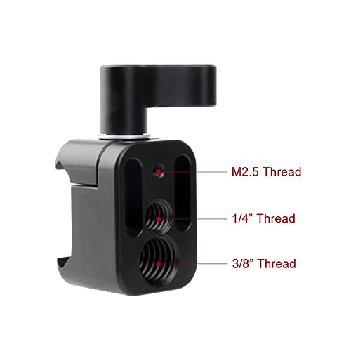 NICEYRIG NATO Rail Clamp Quick Release with 1/4''&3/8'' Locating Hole-194 | NATO Clamp Adapter Counterbore for Friction Arm Ballhead Cold Shoe Monitor Microphone Mount