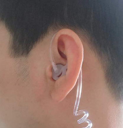 Silicone Fin Ear Mold for Two Way Radio Earpiece Replacement Acoustic Tube | 2 Pairs Small Left Ear, Stabilizer Ear Mold, Fits Acoustic Coil Tube, Two-Way Radio, Police & Surveillance Earpieces - size: Fin Small-Left Ear