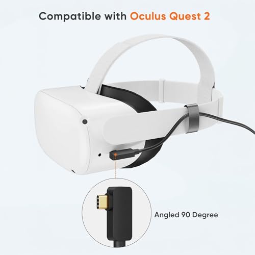 16.4ft/5m 10Gbps USB 3.2 Gen2 Type-C Fiber Optic Extension Cable, Compatible with Quest 3/Quest 2 VR Headset, Gamimg PC, Lightweight, Flexible, 60W Fast Charging and Zero Interference