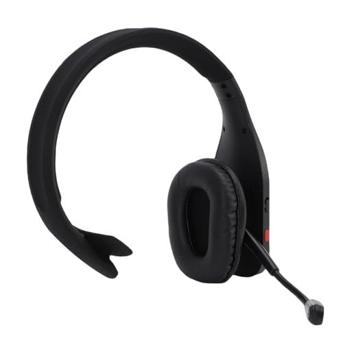 Goshyda Trucker Bluetooth Headset AI Noise Canceling Mic Mute Key Single Ear Wireless Headphones for Truck Driver Video Conference