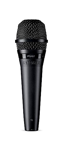 Shure PGA57 Dynamic Microphone - Professional Quality Instrument Mic with Cardioid Pick-up Pattern, 3-in XLR Connector, 15' XLR-to-XLR Cable, Stand Adapter and Zipper Pouch, (PGA57-XLR) - style: 15' XLR-XLR Cable