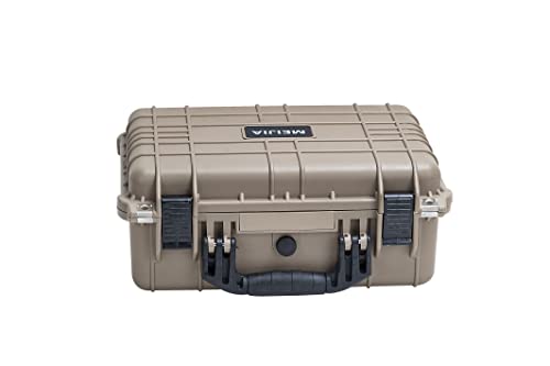 MEIJIA All Weather IP67 Waterproof Hard Camera Case,Hard Protective Case,Hard Case with Customizable Foam,Fit Use of Drones,Camera,Equipments,Pistols(Desert Tan,15.98x12.99x6.85inches) - color: Desert Tan, size: 15.98x12.99x6.85inches
