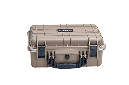 MEIJIA All Weather IP67 Waterproof Hard Camera Case,Hard Protective Case,Hard Case with Customizable Foam,Fit Use of Drones,Camera,Equipments,Pistols(Desert Tan,15.98x12.99x6.85inches) - color: Desert Tan, size: 15.98x12.99x6.85inches
