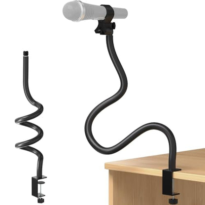 Microphone Stand,50 cm Long Flexible Gooseneck Arm Desktop Clamp Mount,Universal Heavy Duty Mic Clip Holder 3/8" to 5/8" Adapter,Compatible with Shure/Fifine/HyperX /AT2020 /Pyle/Blue Snowball/Razer