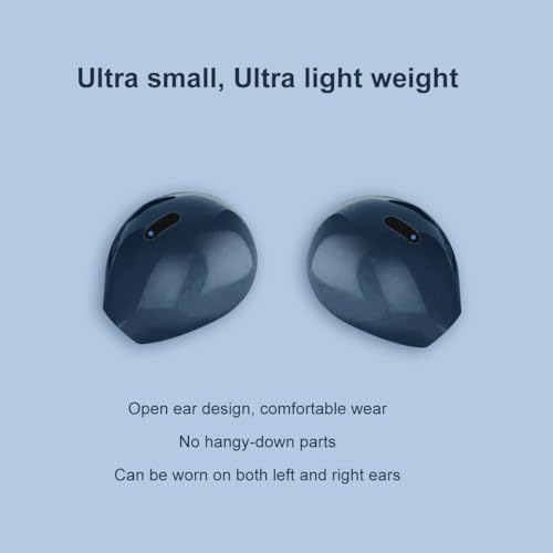 Invisible Mini Wireless Bluetooth Earbuds, Small Semi in-Ear Earbuds for Work & Daily Use, Touch Control, Lightweight for Music & Audiobooks - color: Blue