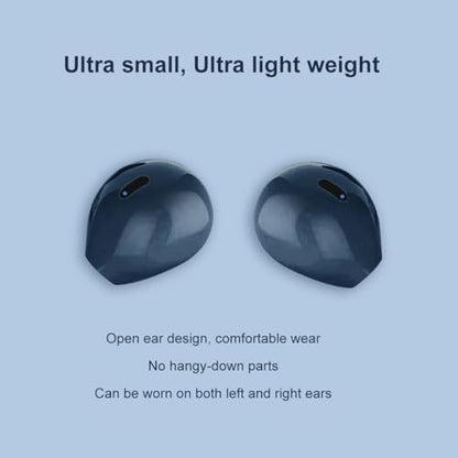 Invisible Mini Wireless Bluetooth Earbuds, Small Semi in-Ear Earbuds for Work & Daily Use, Touch Control, Lightweight for Music & Audiobooks - color: Blue