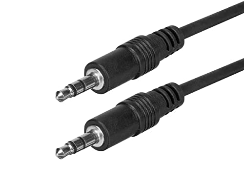 Monoprice Audio/Stereo Cable - 3.5mm(1/8") AUX, Male to Male TRS Plug, Molded Strain Relief Boots, 25 Feet, Black - size: 25 Feet
