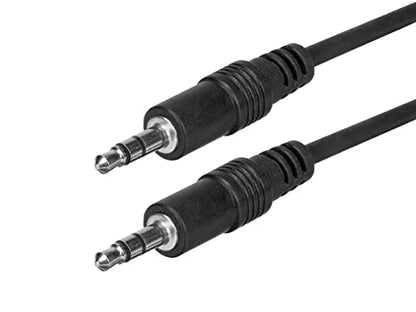 Monoprice Audio/Stereo Cable - 3.5mm(1/8") AUX, Male to Male TRS Plug, Molded Strain Relief Boots, 25 Feet, Black - size: 25 Feet