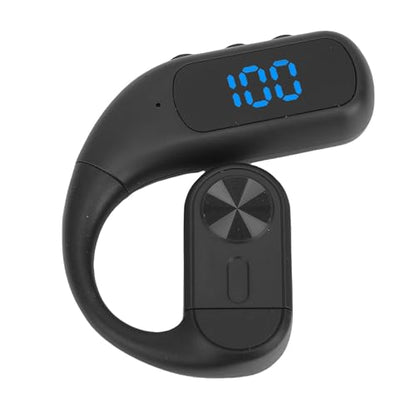 Zopsc Wireless Earpiece, Bluetooth Single Ear Hook Headset, Noise Canceling Mic, Digital Display Hands Free Earpiece for Driving Office, Black - color: Black