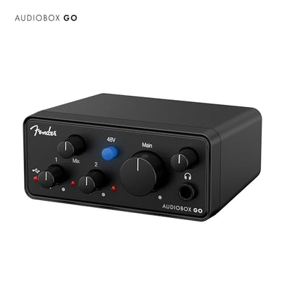 Fender AudioBox GO USB Audio Interface, for Guitarist, Vocalist, or Producer. Includes easy to use software, Fender Studio app, Amp and FX pack to create Studio Quality recordings. PC/Mac | Or Producer. Includes easy to use software, Fender Studio app, Am