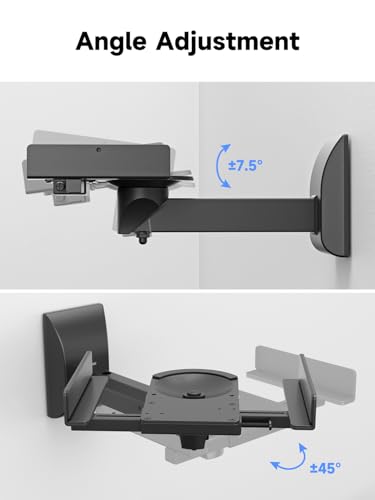 suptek Large Dual Side Clamping Bookshelf Speaker Wall Mounting Bracket for Large Surrounding Sound Speakers, Hold up to 55lbs Black SPM201LB - size: Large--black