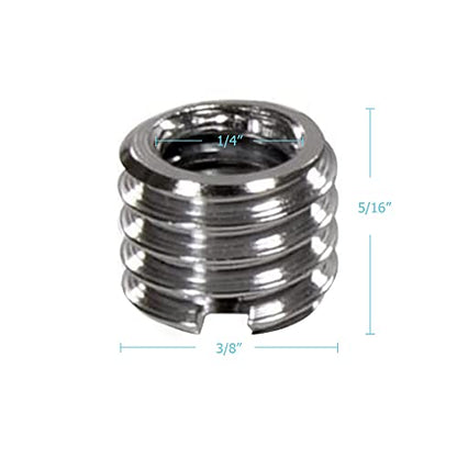 Foto&Tech Metal 1/4 inch to 3/8 inch Tripod Thread Adapter, Easy Mount Convert Screw Adapter for Tripod Monopod Ballhead, Reducer Bushing for Camera Video Equipment DSLR SLR Mic Boom Stand (10 Piece) - size: 10 Pieces
