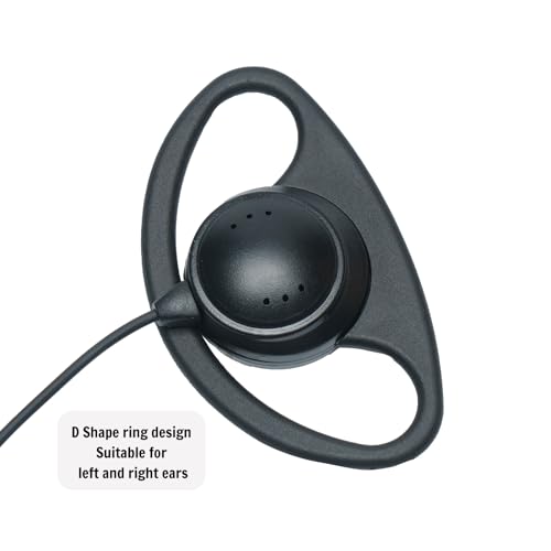 D-Shape Headset Earpiece with PTT Mic Compatible with Motorola Talkabout - size: 2pack