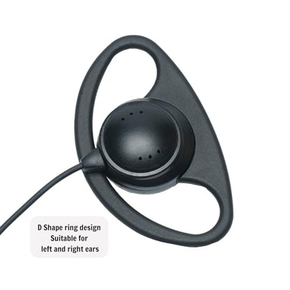 D-Shape Headset Earpiece with PTT Mic Compatible with Motorola Talkabout - size: 2pack