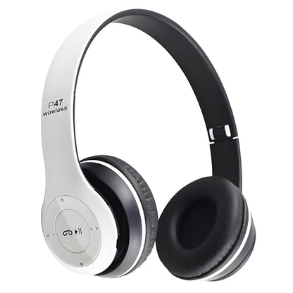 Wireless Bluetooth Over-Ear Headphones, Hybrid Noise Cancelling, HiFi Stereo, Foldable, Lightweight, Deep Bass, Black