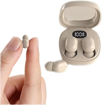 AE100A Wireless Bluetooth Earbuds for Small Ears, Invisible Mini Ear Buds with Ergonomic Design, 4 Hours Playtime, Waterproof, Beige