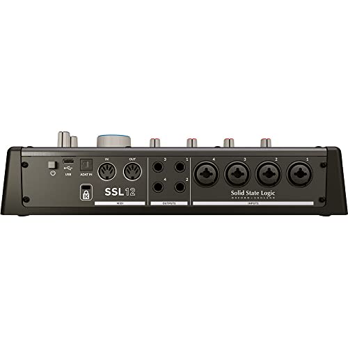 Solid State Logic SSL 12 12-In and 8-Out USB Audio Interface | Studio-Quality Audio for Professional Recording and Mixing