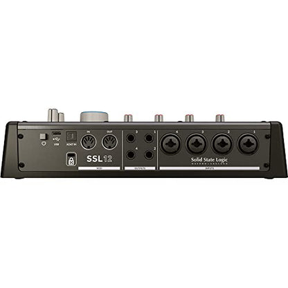 Solid State Logic SSL 12 12-In and 8-Out USB Audio Interface | Studio-Quality Audio for Professional Recording and Mixing