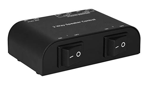 61048 2 to 4 Way Speaker Switch, 1 in 2 Out to 1 in 4 Out Way Pair Stereo Speaker Selector W/Terminal Clamps Metal Non-Slip Box - Black (1 x 2 Way) - color: Black