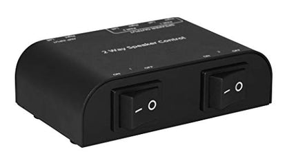 61048 2 to 4 Way Speaker Switch, 1 in 2 Out to 1 in 4 Out Way Pair Stereo Speaker Selector W/Terminal Clamps Metal Non-Slip Box - Black (1 x 2 Way) - color: Black