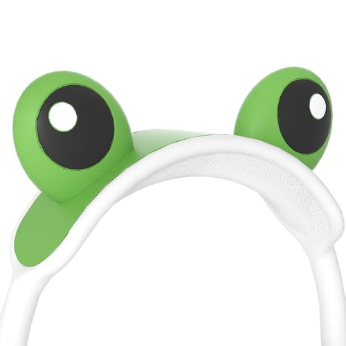 Cute 3 in 1 Silicone Protective Cover Case Frog Shockproof Ear Pad Ear Cups Headband Cover Ear Cushion Ear Muff Dust Protector for AirPods Max (Green) - color: Green