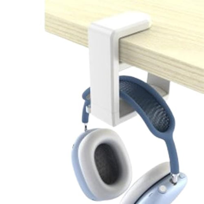 White Multi-Functional 360° Rotatable E-Sports Bluetooth Over-Ear Headphone Clamp-on Desk Hanger – Punch-Free Table Clip Hook for Thoughtful Under-Desk Storage - color: White
