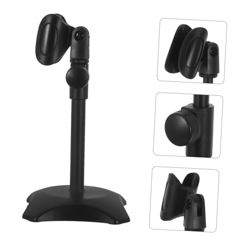 Adjustable Desktop Mic Stand round Base for Handheld and Heavyweight Microphones, Portable and Heavy-duty Abs and Iron Construction, for Lectures and Video Conferences
