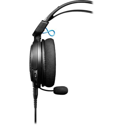 Audio-Technica Consumer ATH-GDL3 Open-Back Over-Ear Gaming Headset with Microphone Bundle with Headphone Accessories (Black)