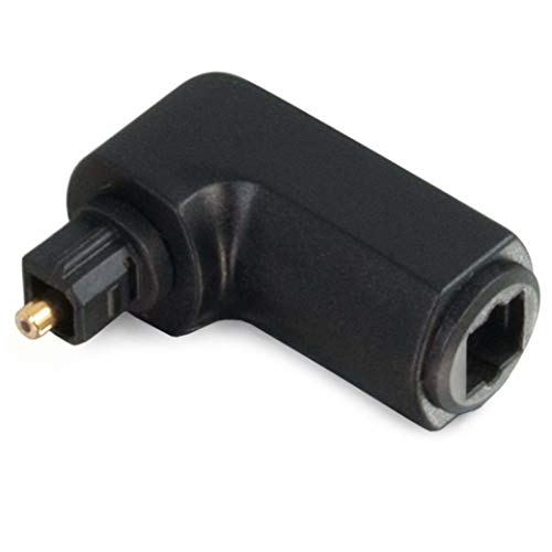 C2G Optical Audio Cable Adapter, 90 Degree, Black, Universal Compatibility, Gold-Plated Connectors, 1 Count, 40016