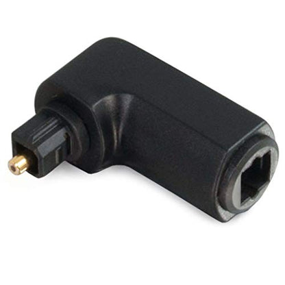 C2G Optical Audio Cable Adapter, 90 Degree, Black, Universal Compatibility, Gold-Plated Connectors, 1 Count, 40016